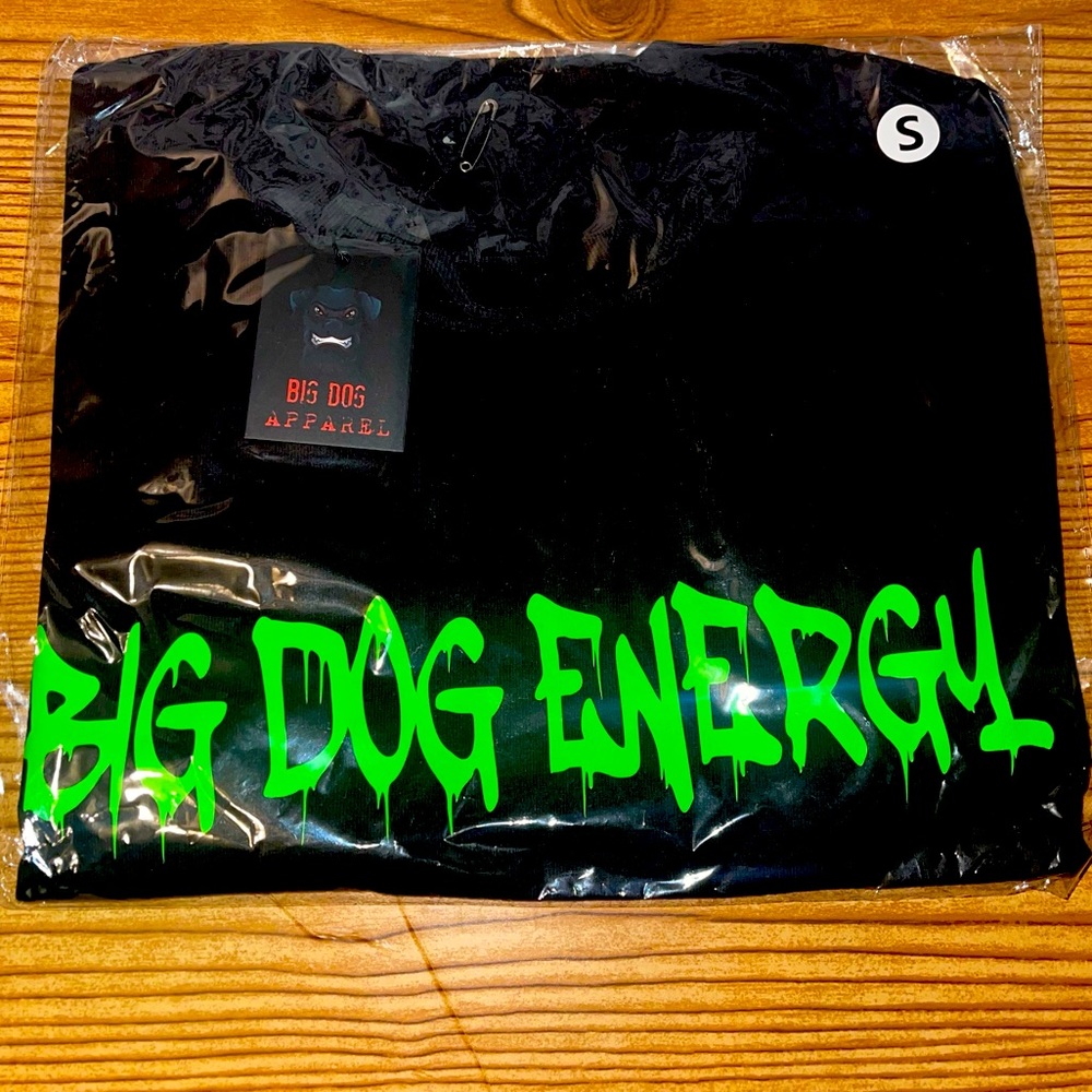 🔥5/$25🔥 NWT Mens Big Dog Energy Black Neon Logo T-Shirts
